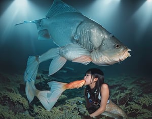 ((a large fish bites a small fish:1.5)),in deep sea, full body shot ,if human insist and he must using diving equipment,

(((unparalleled masterpiece))),(photorealistic:1.4), ultra realistic 8k CG, (perfect lighting),


Detailed background,realistic portraits,Depth of field,wide screen,Highly detailed,best quality,extremely detailed CG unity 8k wallpaper,(Realistic:1.4),