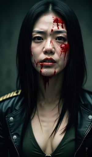 Chinese zombie fight captain America , bleeding all face 