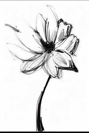 Flower sketch outline black and white