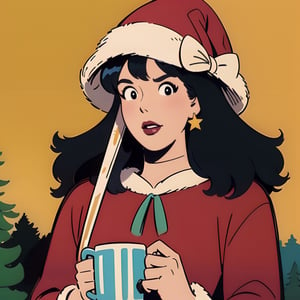 A ANIMATED STAR WITH A MUG HATTING CHRISMAS,DonMBl00mingF41ryXL ,weapon,veronica