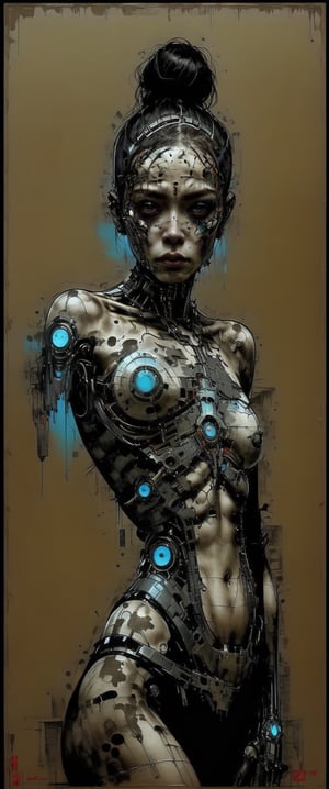 Hyperrealism, tecno Style of Loui Jover, cyborg girl, movie poster, GEOF DARROW style,<lora:659095807385103906:1.0>,sooyaaa,<lora:659095807385103906:1.0>,Digital_Madness,<lora:659095807385103906:1.0>