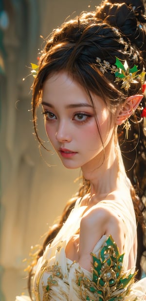 (RAW photo, best quality), (realistic, photo-Realistic:1.3),
stunning christmas woman in a elf costume, embodying the grace and beauty of a supermodel. ,. Incorporate subtle makeup, delicate accessories, and a serene expression ,Ensure the backdrop reflects a refined, traditional setting, enhancing the overall aesthetic of this captivating christmas scenne