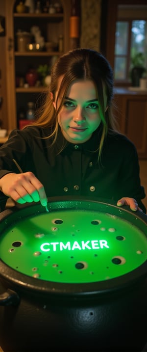  70mm lens, full-color photograph, shadows, cinematics lighting, volumetric lights, realistic lights, three quarter view, film grain, BREAK, Background: a witch's hut, dark, Top down view of a young witch, stirring in a cauldron full of a green soup-like liquid, eye-balls floating in the soup, green luminescent text in the soup that says: "CTMAKER", orange light in the back ground, looking at the viewer





.

.. Film grain and blur enhance the cinematic feel, transporting us back to a low-res 1980s movie screen.,ct-jennie,ct-vero13,ct-smeraldity,ct-bibity
t.,ct-chasartre,ct-bustyy2,ct-kbright,ct-chainb,ct-biskitity,ct-rosity,ct-smeraldity,ct-hyuntity,ct-leetity,ct-arix,ct-savaga,ct-muun,ct-vituajis,ct-identityV2,ct-dbe,ct-blondie,ct-amantity,ct-portuguitity,ct-blodolx