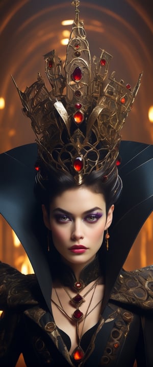 evil queen, () fantasy cyberpunk, regal setting, face card, in the style of Ellen Gallagher,,,,
,jennierubyjenes,OlgaKostyantynivnaKurylenko