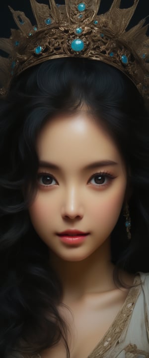 Realist portrait of a deception of ( breathtaking ethereal RAW photo of female ((extremely realistic photo)), (professional photo), (Best quality, 8k, 32k, Masterpiece, HD: 1.2),(1girl)masterpiece, (photorealistic:1.4 ), ((masterpiece)), (((best quality))),(A art with stylized shapes luxury and sophistication:1.3) ), (ultra realistic,32k,RAW photo),(high detailed skin:1.1), beautiful and detailed illustration, pop art, masterpiece, best quality, ultra-detailed, soft lighting, cinematic shot, vibrant colors, gorgeous colors, futuristic:1.0), (horror:1.3)(((masterpiece))), (((best quality))), 
(((seductive alluring))), photorealistic painting by (Wayne Barlow and Carne Griffiths),vibrant colors, female, masterpiece, sharp focus, best quality, depth of field, cinematic lighting, ((solo, one woman )), (illustration, 8k CG, extremely detailed), masterpiece, ultra-detailed, solo, ((Cowboy Shot: 1.5)), 1 girl, beautiful korean girl, looking at viewer, 18 yo, over sized eyes, big eyes, smiling, (medium breast, show cleavage, show navel, Ancient Egypt princess, head ornaments, alluring smile, perfect hands, perfect fingers, beautiful small hands, sexy, skimpy, photo of perfecteyes eyes, sexy pose), masterpiece, UHD, realism, realistic, depth of field, wide view, raytraced, full length body, mystical, luminous, high resolution, sharp details, translucent, beautiful.

Brian M. Viveros, 
intricate details, 
highly detailed, 
ultra realistic, 
cinematic, ct-goeuun,dami, ct-eujiiin,ct-jeniiii, ct-fujiii