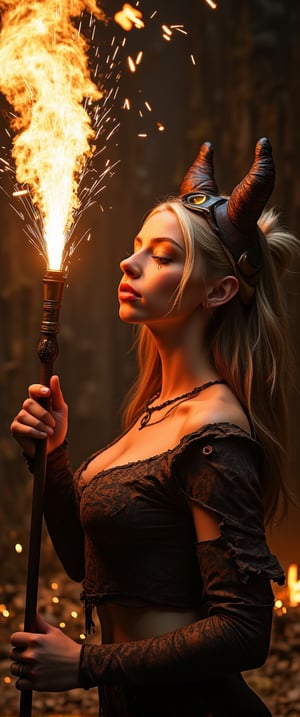 Beautiful surreal high fantasy portrait, stunning 20 yrs old, A dramatic portrait of a druid woman holding a staff, of molten metal and bright intense sparks flying everywhere, in a dark background. The reaction is a burst of fiery orange and white-hot light, with molten iron dripping and glowing in intense heat. Hard lighting, dynamic range, 3D rendering, high fidelity, dreamlike and mystical atmosphere, highly detailed and intricate, (masterpiece: 2), best quality, ultra highres, original, extremely detailed, perfect lighting
Style of Eytan Zana...,ct-muun,ct-prettienime2,ct-smeraldity,ct-vituajis,ct-portuguitity,ct-blondie