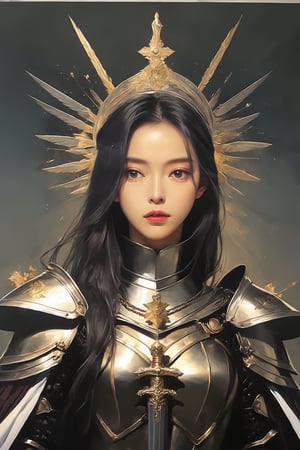 Realist portrait of Queen, beautiful face, cool vibes, goddess of genesis, masterpiece, painting darkly comedic precisionist, goddesscore armor, queen of sword, latex uniform, epic, ((Large Angle Wings)), aw0k magnstyle, danknis, sooyaaa, Anime , IMGFIX, niji style,sooyaaa,dlwlrma,IMGFIX,roses_are_rosie,kwon-nara,han-hyoju-xl