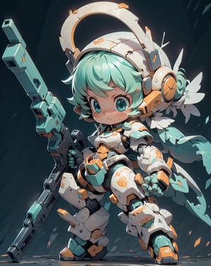 ((highest quality)), (8k, very detailed, full-length frame, high-detail RAW color art, masterpiece: 1.2), bj_cute_machinery,1 woman, alone, blush, blue_eyes, Hold, closed_mouth, standing, saturated_body, weapon, pink_hair, Little, Hold_weapon, Armor, aqua_eyes, gun, helmet, Black color_background, clenched_hand, Hold_gun, Mecca_museum, power_Armor,
cinematic lighting, strong contrast, high level of detail, best quality, masterpiece, style,BJ_Cute_Mech,1 girl
