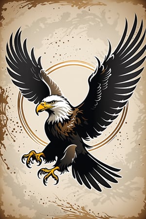 high quality, logo style, black sumi-e, Silhouette of an eagle with spread wings, sophisticated, simple, high quality, Leonardo Style,vector art illustration,detailmaster2,more detail XL,sketch art