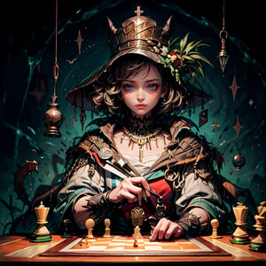 masterpice , HDR , oilpinting , portrait , man , boy ,   wonderer , town ,blue flames , chess , chess_piece , robe , perfect face , perfect eyes , kingdom ,high_resolution , high detail , void