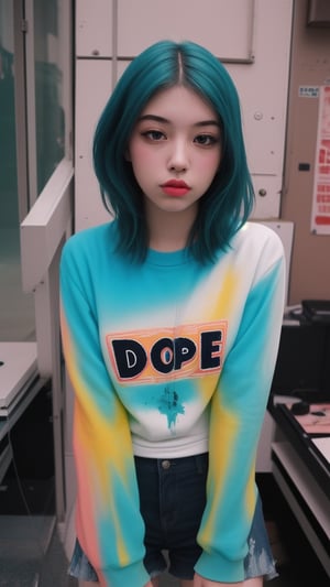 Detailed vivid color. Lofi girl, Dope art girl. 