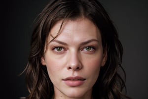 photo realistic portrait of Milla Jovovich, rule of thirds, facing camera, symmetrical face, ideal human, 85mm lens, f8,
photography, ultra details, natural light, light background, photo, Studio lighting
