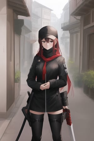 masterpiece, best quality, high resolution, NinjaSuit, assasin outfit, Yor, Spy Family, 1girl, solo