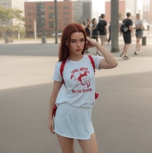 all red brunette hair, sexy body, ultra details, sharp, best artist, sweating, clothes, 1girl, 