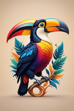 (full body) intricate coloring, vector graphic logo design of a Toucan, 3-6-9 pattern, art and mathematics fusion, high resolution, kawaii, cute, Elegant, subtle gradient, sophisticated, muted color scheme, hyper detailed, trending at artstation, sharp focus, studio photography, highly detailed, centered, bright color, solid dark background, made with adobe illustrator, movie still, Leonardo Style, 3d style ,3d style,photo r3al