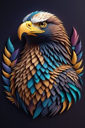 (full body) intricate coloring, vector graphic logo design of a eagle, 3-6-9 pattern, art and mathematics fusion, high resolution, kawaii, cute, Elegant, subtle gradient, sophisticated, muted color scheme, hyper detailed, trending at artstation, sharp focus, studio photography, highly detailed, centered, bright color, solid dark background, made with adobe illustrator, movie still, Leonardo Style, 3d style ,3d style,photo r3al