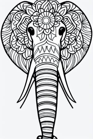 coloring page of a elephant,Coloring Book,Defaults17Style