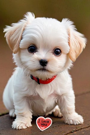 a very cute little dog ((( with the text: "I Love you! 2000 Likes")))