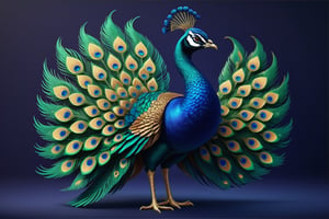 (full body) intricate coloring, vector graphic logo design of a peacock, 3-6-9 pattern, art and mathematics fusion, high resolution, kawaii, cute, Elegant, subtle gradient, sophisticated, muted color scheme, hyper detailed, trending at artstation, sharp focus, studio photography, highly detailed, centered, bright color, solid dark background, made with adobe illustrator, movie still, Leonardo Style, 3d style ,3d style,photo r3al
