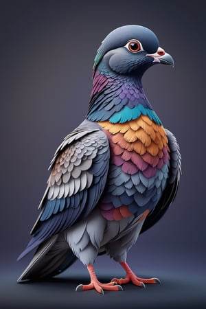 (full body) intricate coloring, vector graphic logo design of a pigeon, 3-6-9 pattern, art and mathematics fusion, high resolution, kawaii, cute, Elegant, subtle gradient, sophisticated, muted color scheme, hyper detailed, trending at artstation, sharp focus, studio photography, highly detailed, centered, bright color, solid dark background, made with adobe illustrator, movie still, Leonardo Style, 3d style ,3d style,photo r3al