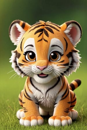 a very cute little tiger ((( with the text: "I Love you! 2000 Likes")))