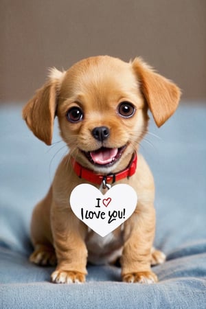 a very cute little dog ((( with the text: "I Love you! 2000 Likes")))