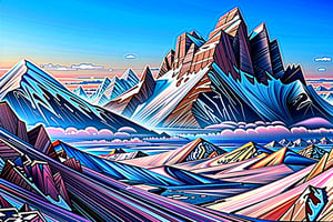 A mountain background, Ilusion, pink color, masterpiece, ultra high res, high quality, ultra detailed, ultra realistic,8k,More Detail