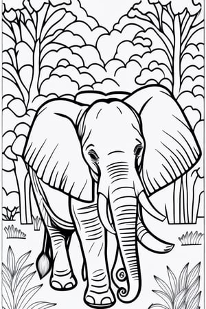 coloring page of a elephant