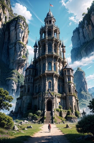 A forbidden castle high up in the mountains, pixel art, (intricate details:1.12), hdr, (intricate details, hyperdetailed:1.15), (natural skin texture, hyperrealism, soft light, sharp:1.2), game art, key visual, surreal