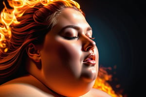 (((masterpiece))), ((very fat woman with her head on fire and huge flames are shooting from her head)), complex 3d render, intricate reflections, ultra-detailed, HDR, Hyperrealism, Panasonic Lumix s pro 50mm, 8K, octane rendering, raytracing, (((professional photography))), high definition, photorealism, hyper-realistic, bokeh, depth of field, dynamically backlit, studio, vibrant details, ((professional Color grading)), photorealistic ,aw0k euphoric style,more detail XL