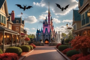 (((masterpiece))), (((Walt Disney World From HELL))), (((Wak Disney World with devils, demons, witches))), background:scene from a horror movie, ((a neighborhood in the style of nightmare on elmstreet)), ((a scary horror movie scene of Walk Disney World with demons, devils and witches walking around the theme park)), background:Walt Disney World with flying witches, demons, devils, complex 3d render, intricate reflections, ultra-detailed, HDR, Hyperrealism, sharp focus, Panasonic Lumix s pro 50mm, 8K, octane rendering, raytracing, (((professional photography))), high definition, photorealism, hyper-realistic, bokeh, depth of field, dynamically backlit, sharp edges, studio, vibrant details, ((professional Color grading)), photorealistic ,detailmaster2,photorealistic,mimico
