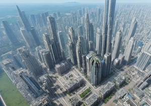 Generate an awe-inspiring, futuristic metropolis that seamlessly integrates nature and technology, featuring breathtaking architecture, vibrant green spaces, and advanced transportation systems.