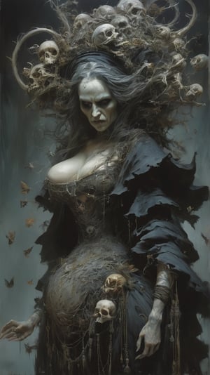 Hantu Poppo - A witch that can detach parts of her body to hunt humans,

MASTERPIECE by Aaron Horkey and Jeremy Mann, sharp, masterpiece, best quality, Photorealistic, ultra-high resolution, photographic light, illustration by MSchiffer, Hyper detailed