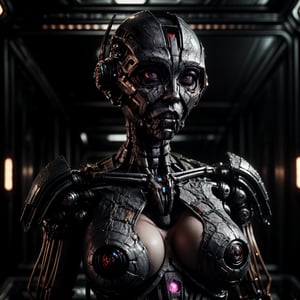 humanoid female, futuristic world, ((darksynth)),(((kinetic))), masterpiece full body, high definition, 8k, very high quality 1.5, high details face, sharp, dof ,depth_of_field, 