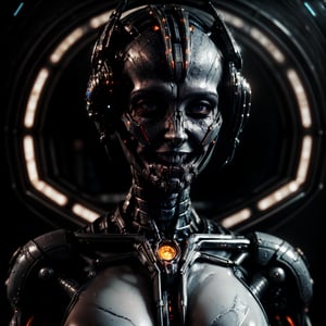 humanoid female, futuristic world, ((darksynth)),(((kinetic))), smiling face, masterpiece, full body, high definition, 8k, very high quality 1.5, high details face, sharp, dof ,depth_of_field, 