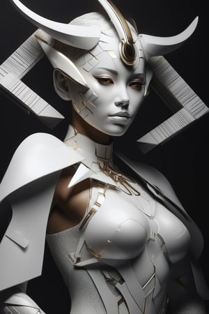 (masterpiece,best quality, ultra realistic,32k,RAW photo,detailed skin, 8k uhd, high quality:1.2), cubist artwork full length complex 3 d hyper realistic smooth ultra sharp render of a gorgeous light skinned african woman with white hair | demoness, succubus | art by 吵 集 仁 儿 on artstation + oh jinwook + sakimichan . geometric shapes, abstract, innovative, revolutionary