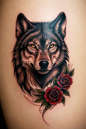 tatoo, tattoo style, wolf
