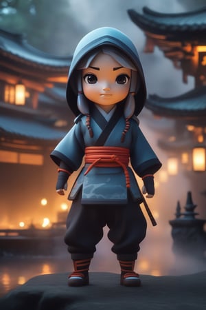 avatar cute, adorable girl, full body, chibi, a woman in authentic ninja uniform| burning village in the background| smoke| Full body| centered| key visual| highly detailed| breathtaking beauty| realistic| volumetric fog| comprehensive cinematic| dynamic pose| artgerm| anna dittmann | best quality| dusk| cinematic lighting|
