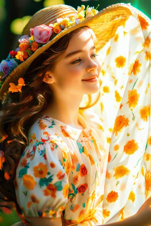 (extreme close up:1.4), (face focus:1.4),(side face:1.4)),(1girl surrounded by soft_light:1.4), (backlighting:1.4), (lighting),(flowing fabric:1.3), ((Floral_summer_dress:1.4),(Straw_hat:1.3)),
(masterpiece), realistic, HDR, highly detailed, 8k, raw photo,
ambient occlusion, natural, harmonious composition, warm tones, fine art photography,