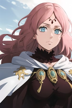 White background:1.5

((best quality)), masterpiece, ((official art)),  beautiful face, tonemapping, sharp focus,high res,official art, Fana, 1girl, long hair, blue eyes, pink hair , forehead mark

,