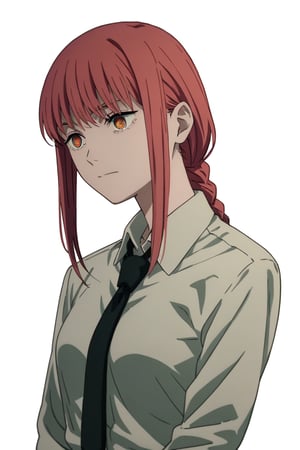 , score_9, score_8_up, score_7_up, score_6_up, score_5_up, score_4_up, source_anime, masterpiece , anime screencap, absurdres, 

, 


makima_v1, 1girl, red hair, ringed eyes, braided ponytail, solo, black necktie, shirt, collared shirt, black_pants


, naked, nude, 

,(( white background, blank background,)),
,