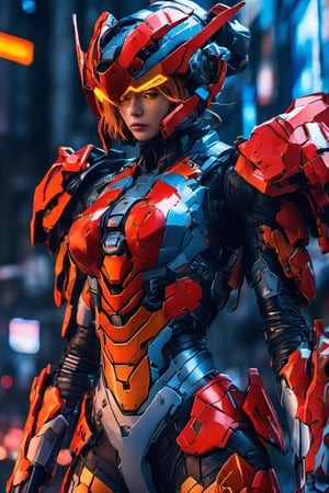 Super Sexy Superheroines, ultra-detailed, 
((High resolution)),((high detailed)), cowboy shot, photorealistic, masterpiece, official art, futuristic space background, blur backgound, raw photo, best quality, 8k resolution, Blue Neon armor, fighting stance, sole_female, character focus, 22 years old, black hair, in flight,  short hair, two buns, resemble  Asuka Langley, mecha, mechanical girl, red neon light exosuit, neon genesis evangalion, mechanical pilot suit, beautiful eyes, (delicate face), perfect detail, arms crossed in a defensive stance, perfect feet, sexy legs, large breasts, large breasts plate, nice boobs, lots of exposed skin, full body, cleavage cutout, torn clothing, torn armor, damaged armor, dirty armor, wounded face, dirty face,
cinematic lighting, dark studio, ((hyper detailed face)),((hyper detailed eyes)),(((exposed thighs))), 3DMM, Mecha_Black_RX, cyborg style,  explosions behind 