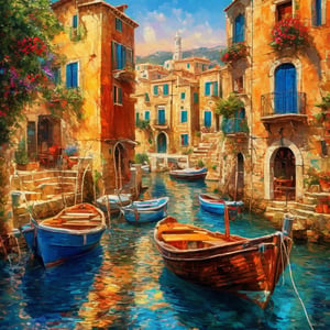masterpiece, high quality, realistic aesthetic photo ,(HDR:1.2), pore and detailed, intricate detailed, graceful and beautiful textures, RAW photo, 16K, vibrant colors, movie Poster, oilpainting style, Mediterranean port city,oil paintg