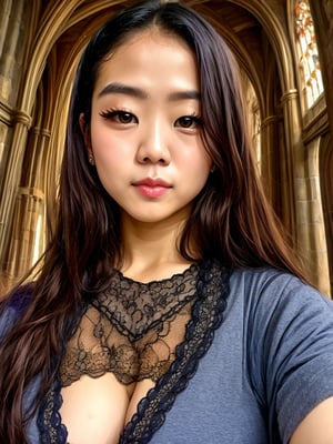 Extremely detailed 25 years old beautiful Cho Chang in Hogwarts , closeup, high detailing, attractive eyes,z1l4,JeeSoo 