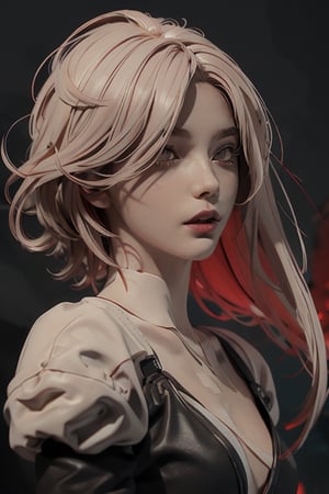 Characater Design, a 20 yo woman, red_eye, (hi-top fade:1.3), dark theme, soothing tones, muted colors, high contrast, (natural skin texture, hyperrealism, soft light, sharp),yorha no. 2 type b,zbxr, red_hair, Red_head