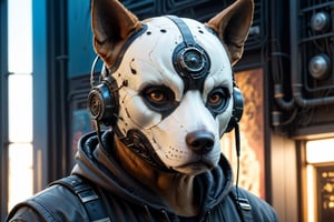 extremely detailed, hyper realistic, Cinmatic,
(Wearing ultra detailed dog MASK:1.5),standing under mooligh, More Detail, ultrarealism, cinematic, ultra high definition, hyper realistic,Cyberpunk,demonictech,more detail XL,Obsidian Enigma Art Style,Cybermask,Extremely Realistic