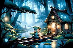  An illustration unfolds, portraying a wooden house nestled alongside a meandering railway track in a misty rainforest. Drawing inspiration from the works of Brian Froud, the scene is mystical and detailed. The subdued color temperature enhances the dreamlike quality, with inhabitants of the house wearing expressions of curiosity. Soft, diffused lighting illuminates the scene, creating an otherworldly atmosphere that invites viewers to immerse themselves in the magical setting.

300 DPI, HD, 8K, Best Perspective, Best Lighting, Best Composition, Good Posture, High Resolution, High Quality, 4K Render, Highly Denoised, Clear distinction between object and body parts, Masterpiece, Beautiful face, 
Beautiful body, smooth skin, glistening skin, highly detailed background, highly detailed clothes, 
highly detailed face, beautiful eyes, beautiful lips, cute, beautiful scenery, gorgeous, beautiful clothes, best lighting, cinematic , great colors, great lighting, masterpiece, Good body posture, proper posture, correct hands, 
correct fingers, right number of fingers, clear image, face expression should be good, clear face expression, correct face , correct face expression, better hand position, realistic hand position, realistic leg position, no leg deformed, 
perfect posture of legs, beautiful legs, perfectly shaped leg, leg position is perfect,

,swamp,midjourney,nodf_lora,Forest ,2d game scene