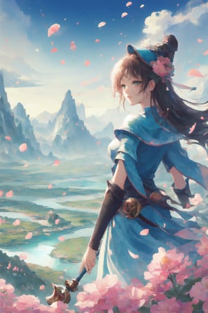 In a digital illustration, a flustered, cute healer adorned in mage attire, including a mage hat and staff, struggles to cast a spell. The art style is reminiscent of Studio Ghibli, and the scene unfolds in a magical meadow with vibrant, fantastical colors. The mage's face portrays a sweet mix of anxiety and determination. Soft, ambient lighting creates a whimsical atmosphere.

300 DPI, HD, 8K, Best Perspective, Best Lighting, Best Composition, Good Posture, High Resolution, High Quality, 4K Render, Highly Denoised, Clear distinction between object and body parts, Masterpiece, Beautiful face, 
Beautiful body, smooth skin, glistening skin, highly detailed background, highly detailed clothes, 
highly detailed face, beautiful eyes, beautiful lips, cute, beautiful scenery, gorgeous, beautiful clothes,

,perfect light,girl,hmdmg1