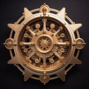 golden clockwork mechanism,gears,in the style of steam punk