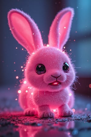 cute bunny .neon style many shine